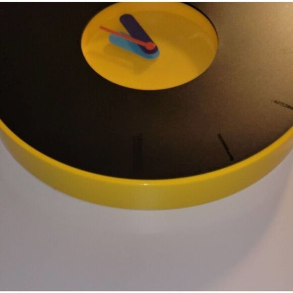 1990s Pladdra Yellow and Black Plastic Wall Clock Chenyi Ke for IKEA Y2K Retro - Picture 4 of 10